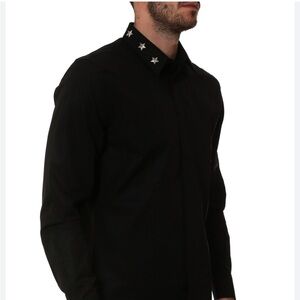 Givenchy Black Dress Shirt with Star Accents